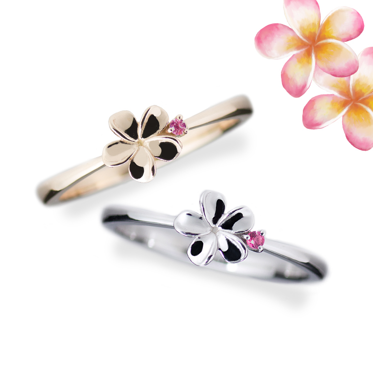 きらめく誕生花と選べる誕生石シリーズ ネモフィラリング Angelic Jewelry