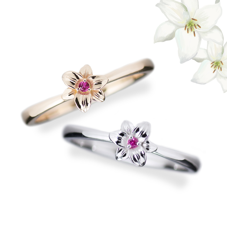 きらめく誕生花と選べる誕生石シリーズ Angelic Jewelry きらめく誕生花と選べる誕生石シリーズ Angelic Jewelry