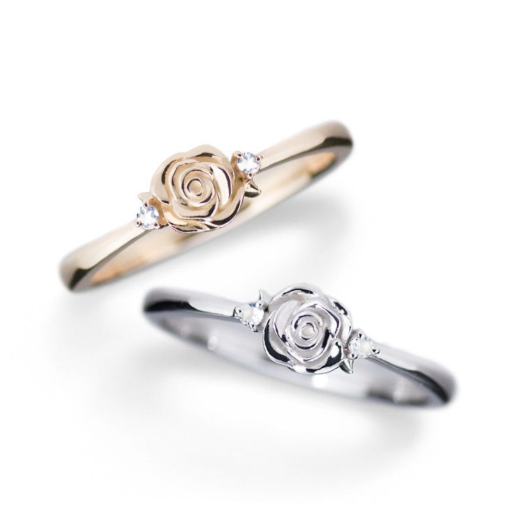 きらめく誕生花と選べる誕生石シリーズ 薔薇リング Angelic Jewelry