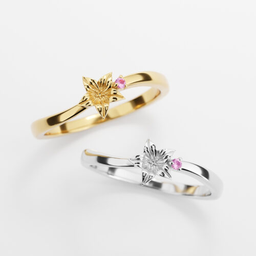 きらめく誕生花と選べる誕生石シリーズ -桔梗リング- Angelic Jewelry