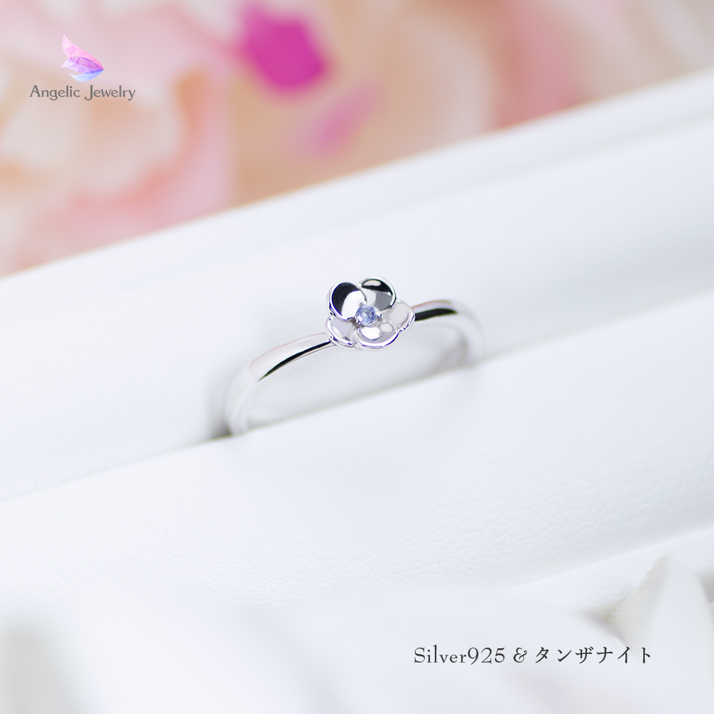 きらめく誕生花と選べる誕生石シリーズ クリスマスローズリング Angelic Jewelry