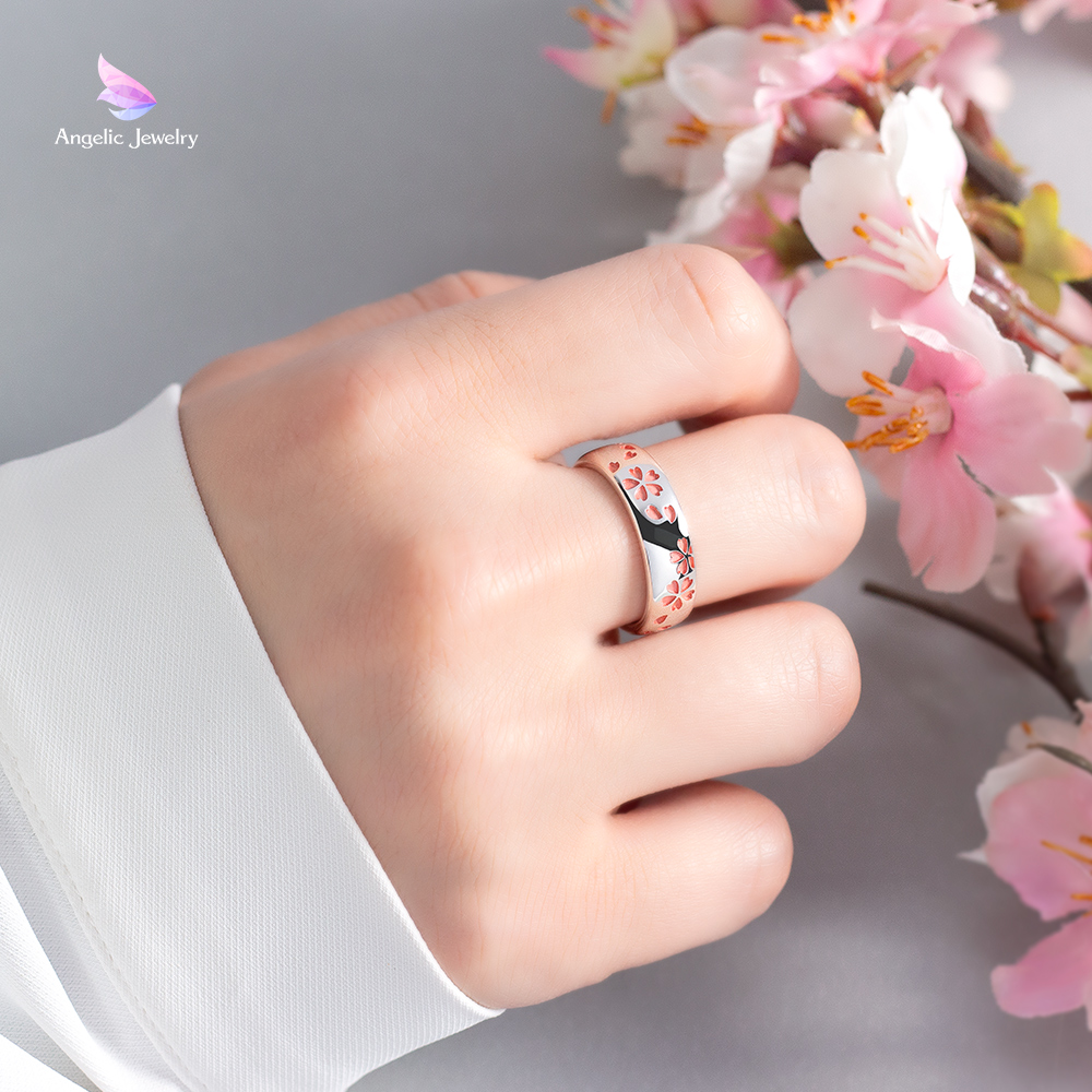 桜の舞う頃に -桜リング- Large size - Angelic Jewelry