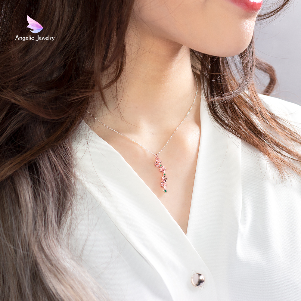 しだれ桜 -桜ネックレス- 右タイプ - Angelic Jewelry
