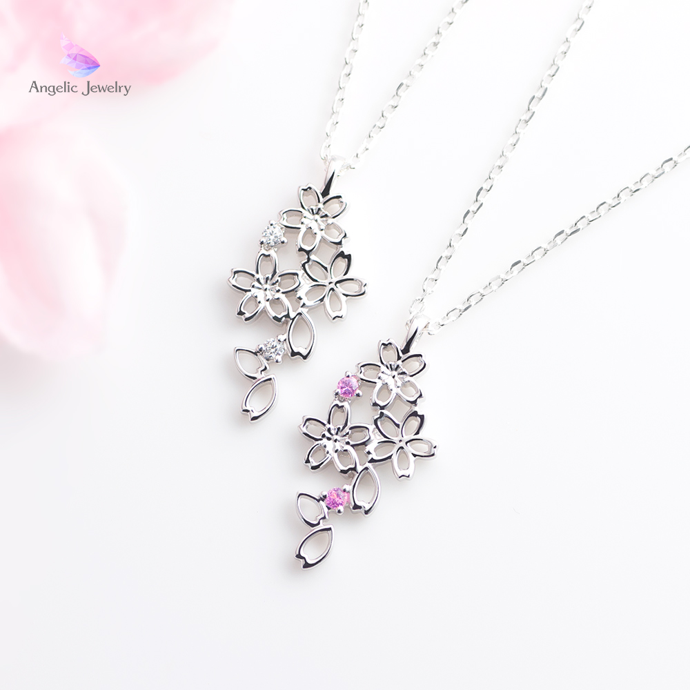 透かし桜ネックレス - Angelic Jewelry