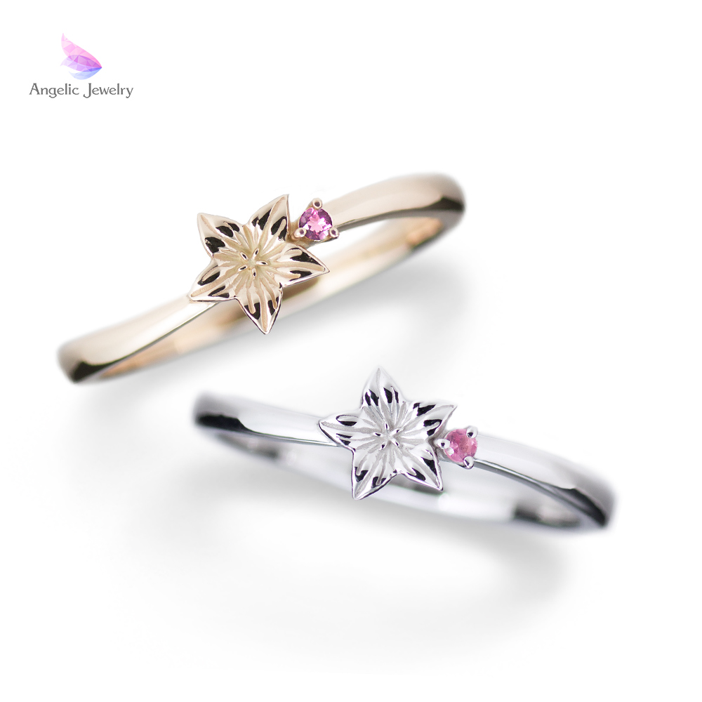 きらめく誕生花と選べる誕生石シリーズ -桔梗リング- Angelic Jewelry