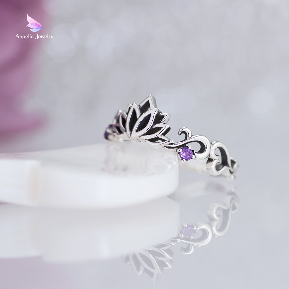 睡蓮ティアラリング -アメジスト- Angelic Jewelry