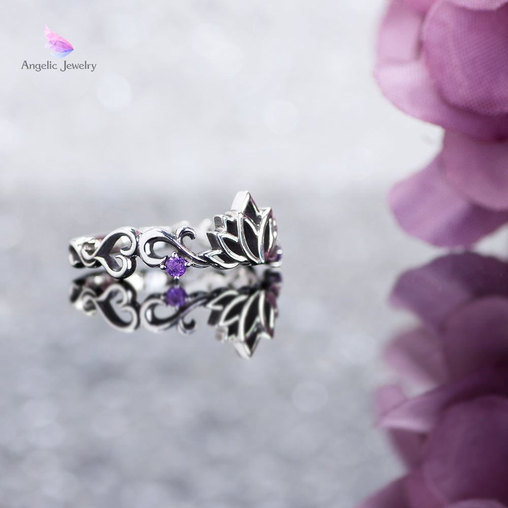 カムカムティアラ♡ 睡蓮ティアラリング -アメジスト- Angelic Jewelry