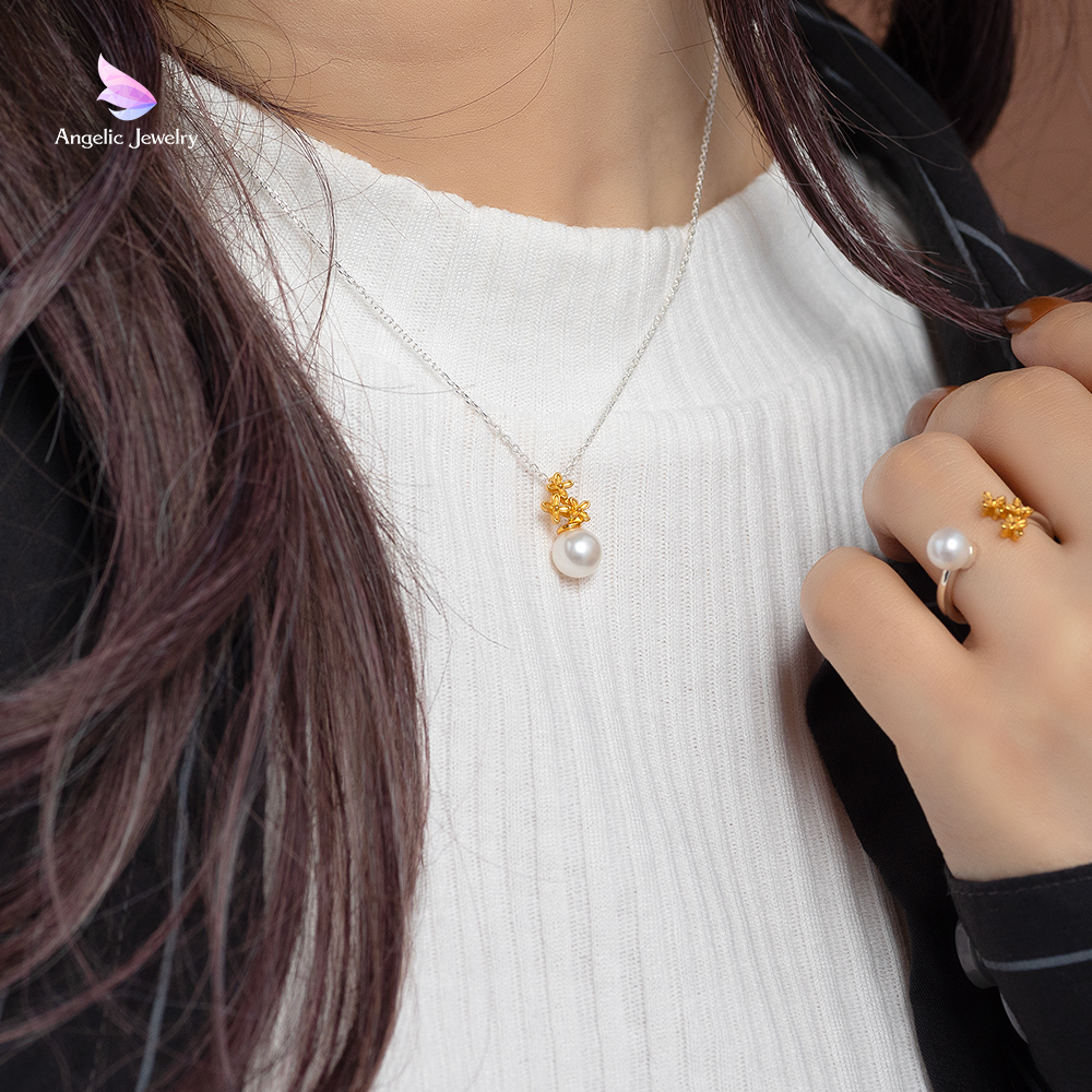 【もとすち子】2点おまとめ①琥珀ブローチ②シルクネックレス 全5色】つまみ細工のネックレス 正絹羽二重 シルク ネックレス