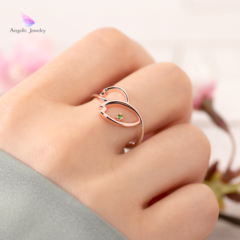 桜の花びらリング -Stone ver.- Angelic Jewelry