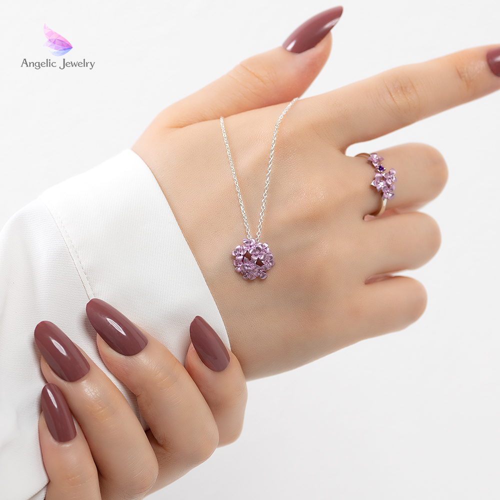 雨音の色彩 -紫陽花ネックレス- Angelic Jewelry