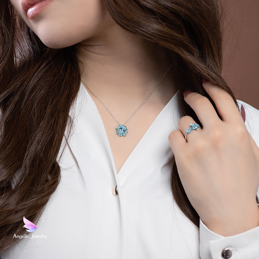 雨音の色彩 -紫陽花ネックレス- Angelic Jewelry