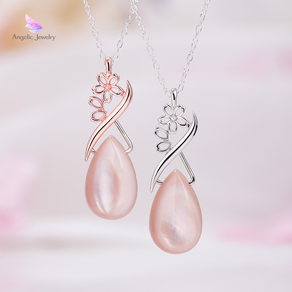 桜ティアドロップネックレス - Angelic Jewelry